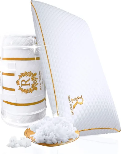 Vista 22 de Royal Therapy - Almohada de espuma viscoelástica Queen, almohada de espuma triturada ajustable sin olor para el alivio del dolor de cuello