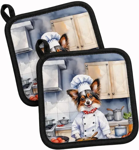 Vista 131 de Caroline's Treasures Coton de Tulear El Chef Par de Agarraderas de Ollas de Cocina Resistentes al Calor Juegos de Agarraderas de Ollas Almohadillas