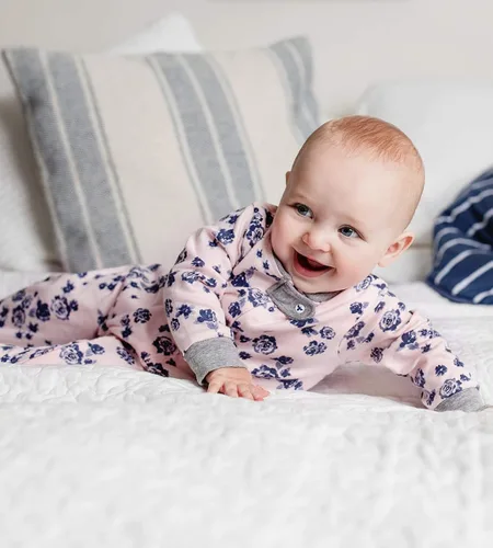 Vista 3 de Burts Bees Baby - Pijama de una pieza de 100 algodón orgánico con cremallera frontal mameluco de bebé para dormir