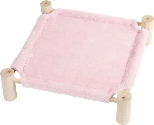 Vista 16 de Patas Lague Hamaca para gatos y perros, cama para perros pequeños, de madera, para gatos, mascotas, conejos, refrigeración, elevada