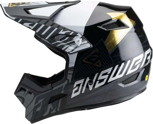 Vista 4 de Answer Racing 447707 A23 AR3 Ronin Casco: negro/blanco/dorado, XL