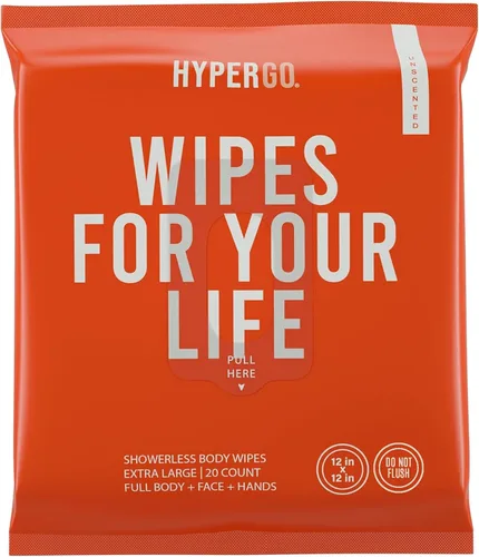 Vista 12 de Toallitas corporales HyperGo XL para mujeres y hombres – 30.5 cm x 30.5 cm Toallitas de limpieza corporal completas sin enjuague, 20