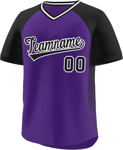 Vista 11 de Camiseta de béisbol personalizada con cuello en V para hombres, mujeres y jóvenes, camisetas de béisbol personalizadas con costuras o estampadas