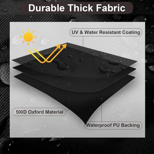 Vista 3 de PureFit Fundas para muebles de patio, funda impermeable para muebles de mesa de exterior rectangular, cubierta de sofá seccional de patio