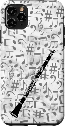 Vista 13 de Clarinet Phone Case - Music Notes - White Background Case for iPhone 17