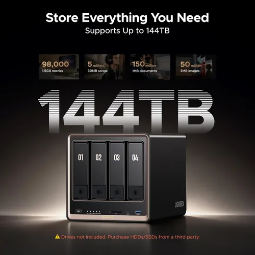 Vista 8 de UGREEN NAS DXP4800 GT de 4 bahías para creadores, entusiastas