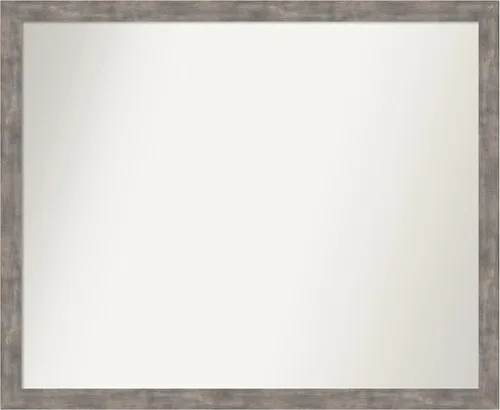 Vista 211 de Amanti Art Silver Bathroom Mirror for Over Sink, 26x45 Custom Made Marred Pewter Rectangle Vanity Mirror, Oversize Casual Wood Frame, Hangs Estaño