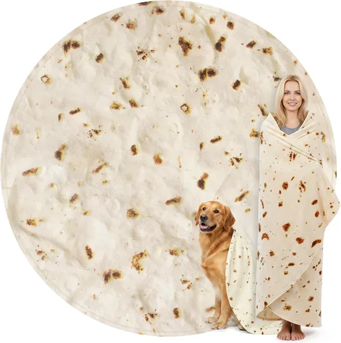 Vista 13 de Zulay - Manta extra grande de tortilla de burritos, envuélvete como un taco gigante. Manta novedosa de doble cara, divertida y ultra acogedora