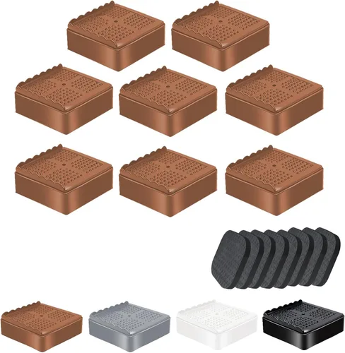Vista 16 de shouwuhho Elevadores de muebles, paquete de 12 elevadores de cama con agarre antideslizante y soporte resistente, elevación de 1 pulgada, 2