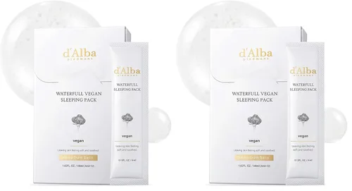 Vista 9 de d'alba Piedmont Paquete de Sueño Vegano de Trufa Blanca Italiana Waterfull, Mascarilla Facial Nocturna Sin Enjuague, Tipo Gel Portátil