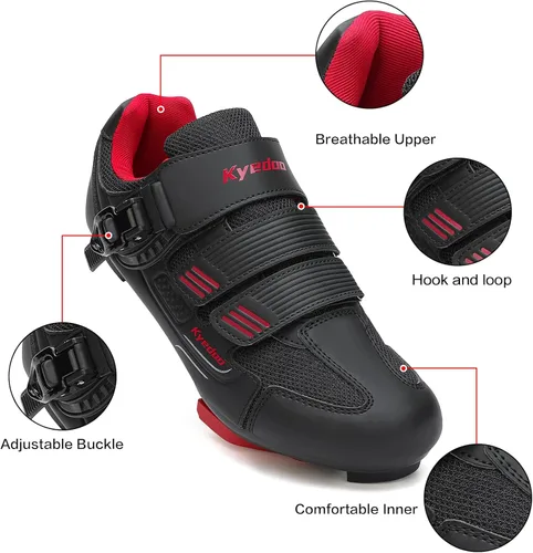 Vista 4 de Zapatos de ciclismo unisex compatibles con Peloton zapatos de bicicleta con clip para interiores Peleton Road Bike Riding Racing Zapatos de ciclismo
