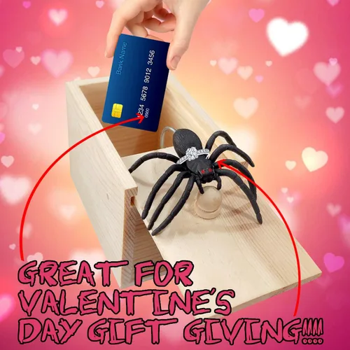 Vista 5 de Caja de araña, juguete de broma, regalo divertido de cumpleaños para hombres y mujeres, regalos sorpresa para marido, hija, hijo, papá o esposa