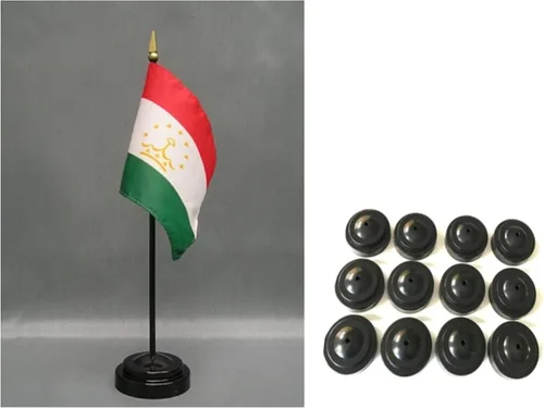 Vista 142 de Paquete de 12 banderas de escritorio de oficina en miniatura de poliéster Afganistán de 4 x 6 pulgadas y pequeñas banderas de mesa, 1 docena de mini