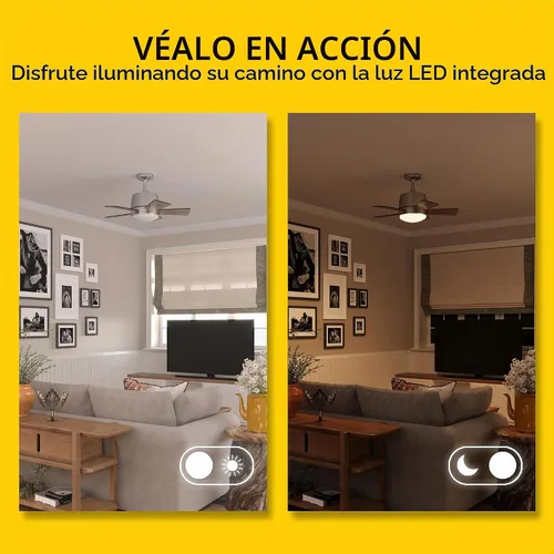 Vista 3 de Inlight Ventilador de techo interior de 30 pulgadas con luz LED, control