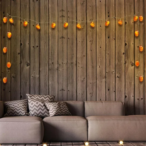 Vista 4 de VIHOSE Guirnalda de luces decorativas de fútbol de 9.84 pies, 20 luces LED, decoración de fútbol para habitación, alimentada con pilas, iluminación
