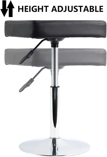 Vista 5 de FURWOO Taburete cuadrado negro para salón – Taburete de altura ajustable para tocador, manicura, tienda, peluquería oficina en casa, pequeño