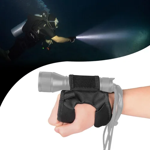 Vista 6 de ORCATORCH Diving Flashlight Glove Hands-Free Flashlight Holder Universal Adjustable Wrist Strap Scuba Dive Lights Accessories