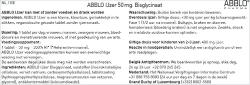 Vista 3 de 50mg. BISGLYCINATE (100 unidades) ABBLO es suave para el estómago y se puede tomar con alimentos.