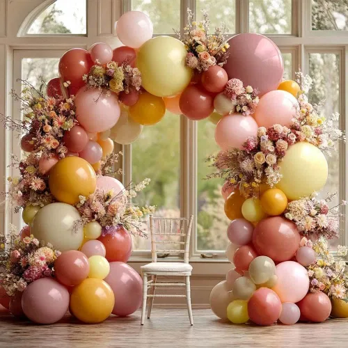 Vista 11 de Arco de globos rojo, blanco y azul, doble relleno, kit de guirnalda de globos de látex dorado con látex dorado para cumpleaños, 4 de julio, Rojo