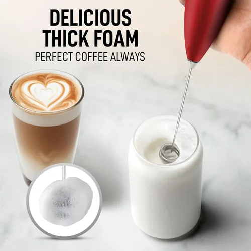 Vista 238 de Zulay Milk Boss Espumador de leche potente manual, hace espuma para latte, batidor para mezclar bebidas, café, miniespumador para capuchino, frappé