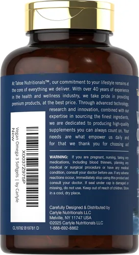 Vista 3 de Carlyle Suplemento vegano Omega 3 150 cápsulas blandas de aceite