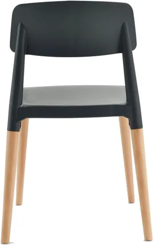 Vista 7 de Bel Dining Bistro Cafe Style - Juego de 2 sillas auxiliares minimalistas modernas (negro)
