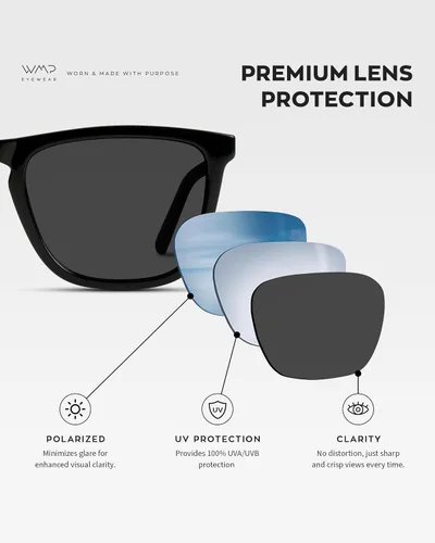 Vista 4 de WearMe Pro - Gafas de sol modernas cuadradas con lentes polarizadas para hombre