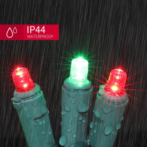 Vista 3 de LAMPHOME 100 unidades de rojo y verde - Tira de luces - 21.6 pies de luces LED de Navidad, mini luces LED para decoración de interiores, exteriores