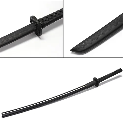 Vista 4 de 2PCS Polypropylene Plastic Training Martial Sword，Black Practice Katana Sword with Sheath，Training Katana for Practice，with Belt and Stand