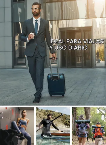 Vista 4 de Black Voyage Bolsa de Viaje Reutilizable de Compresión al Vacío para Maleta de Mano y Mochila, Reciclada IP67 Impermeable Ahorradora de Espacio