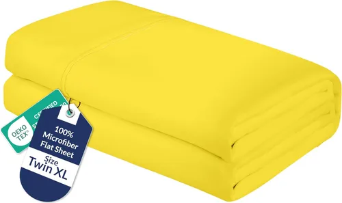 Vista 60 de Royale Linens Sábana Plana Individual – Sábanas Planas de Microfibra Cepillada Ultra Suave 1800 Solamente – Sin Arrugas y Resistentes a las Manchas