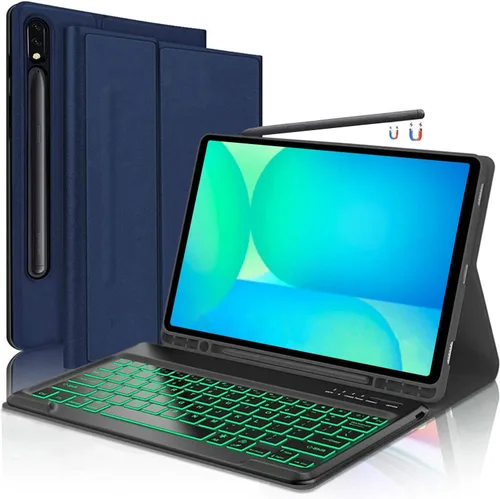 Vista 11 de Funda para teclado para Samsung Galaxy Tab S6 Lite de 10.4 pulgadas 2024 2022/2020 SM-P610/P613/P615/P619, funda para teclado Bluetooth inalámbrico