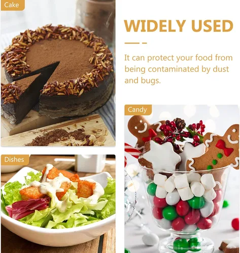 Vista 5 de Angoily Cloche - Plato de cerámica con cúpula de cristal para tartas con tapa de cúpula, soporte de exhibición de queso con cubierta de vidrio