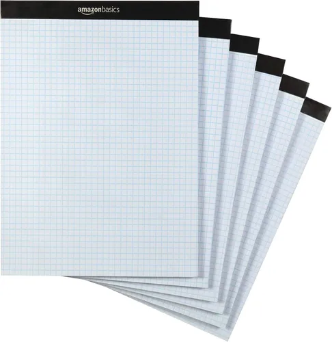 Vista 10 de Amazon Basics Bloc de papel cuadriculado de cuatro rayas, paquete de 2, 8.5 x 11.75 pulgadas, 100 hojas/bloc, color blanco
