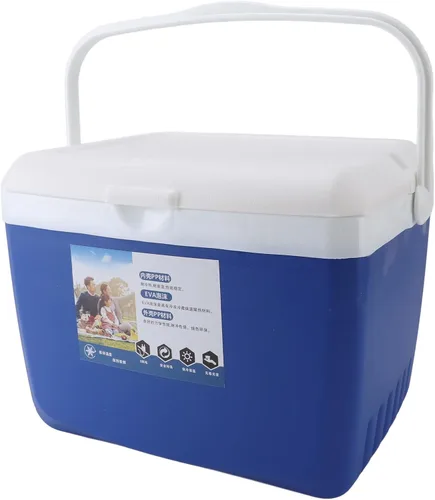 Vista 9 de Enfriador portátil aislado con asa, caja de hielo portátil, enfriador de campamento, bolsa térmica portátil para campamento, portón trasero, playa