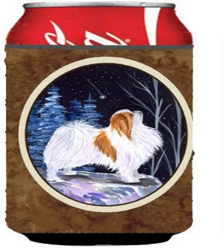 Vista 225 de Caroline's Treasures SS8447CC Starry Night English Bulldog - Enfriador para latas o botellas, lavable, funda plegable con aislamiento para bebidas
