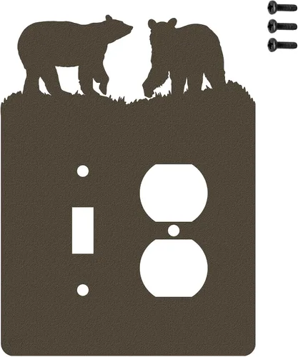 Vista 15 de Bear - Placa de pared dúplex individual (potencia única, negra) - Fabricado en Estados Unidos
