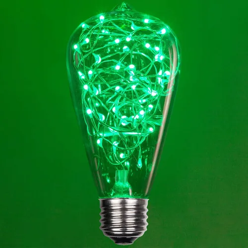 Vista 29 de Wintergreen Lighting LEDimagine - Bombilla de cadena de hadas, colgante de globo LED, bombilla ST64 con base E26 (dorado)