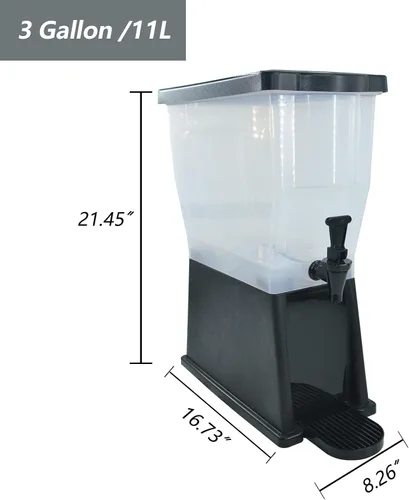 Vista 3 de CLIVIA Dispensador de bebidas de 3 galones, dispensador comercial de bebidas heladas para fiestas, dispensador de jugo de 11 L con tapa de espiga
