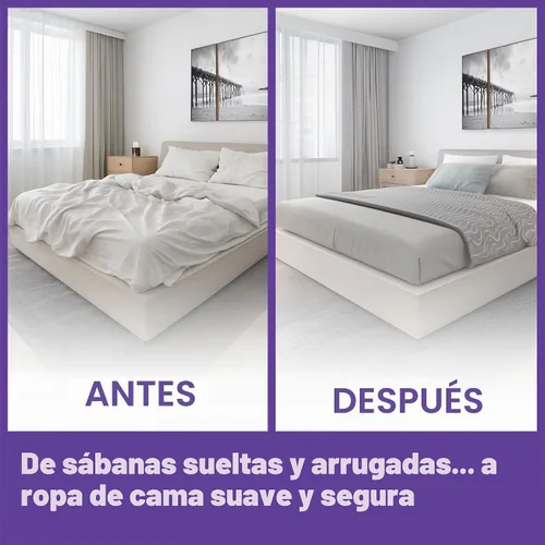 Vista 5 de GripNHold - Sujetadores de sábanas de cama – Sujetador de sábana bajera de alta resistencia con agarre antideslizante de 360 grados, sujetador