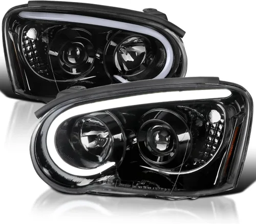 Vista 11 de SPEC-D TUNING - Faros delanteros con proyector mate negro con barra de luz LED, compatible con Subaru Impreza RS/WRX/Outback/STI de 2004-2005, juego