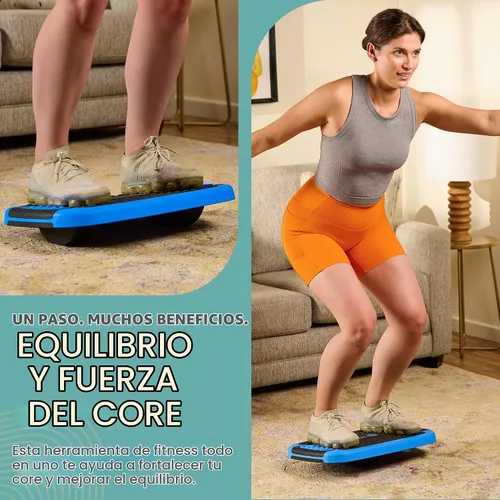 Vista 3 de Lifepro - Tabla de equilibrio aeróbico 4 en 1 y plataforma de ejercicio escalonada, plataforma inclinada multifuncional, ajustable, antideslizante