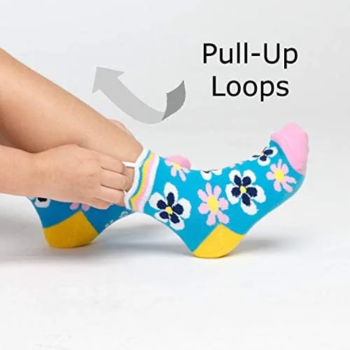 Vista 3 de Ez Sox Calcetines antideslizantes sin costuras para niños y niñas con cierre antideslizante
