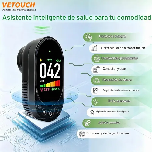 Vista 2 de Medidor de decibeles, medidor de nivel de sonido enchufable, medidor de decibelios de sonido 3 en 1 y medidor de decibelios de ruido, medidor
