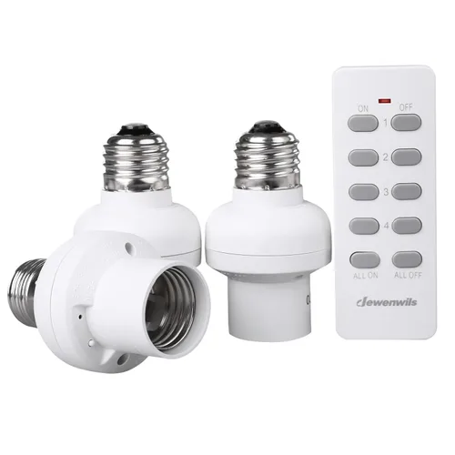 Vista 8 de DEWENWILS Enchufe de bombilla de control remoto, kit de interruptor de enchufe de bombillas inalámbricas con controlador, base E26/E27 para lámpara