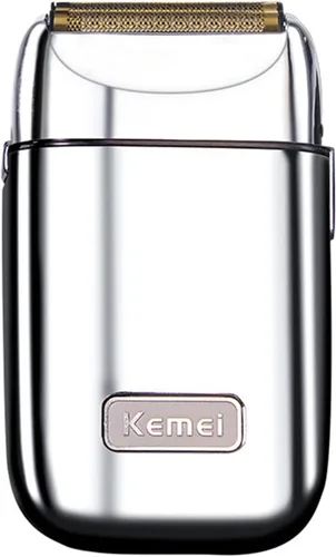 Vista 8 de KEMEI Maquinillas de afeitar eléctricas para hombres, maquinilla de afeitar eléctrica profesional de metal, afeitadoras de litio y titanio, Dorado