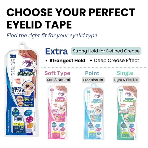 Vista 2 de D-UP Cinta invisible de doble párpado para ojos con capucha, calcomanías impermeables para párpados, adhesivo de doble cara, tiras de elevación