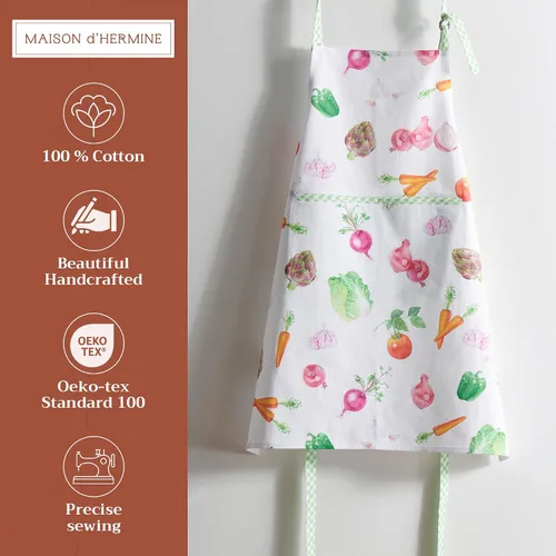 Vista 1211 de Maison d' Hermine Delantales para mujer con bolsillo, 100% algodón (27.50 x 31.50 pulgadas)