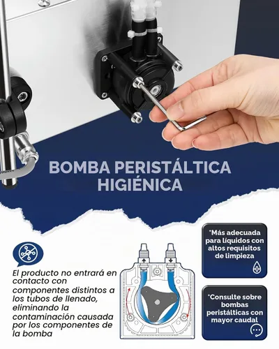 Vista 2 de Hanchen Máquina de llenado de líquidos, bomba peristáltica de 5 onzas, llenado automático de botellas de control digital, llenado de aceite