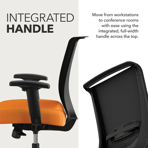 Vista 5 de HON Convergence - Silla de oficina ergonómica con respaldo de malla, brazos ajustables, soporte lumbar, silla de escritorio con inclinación